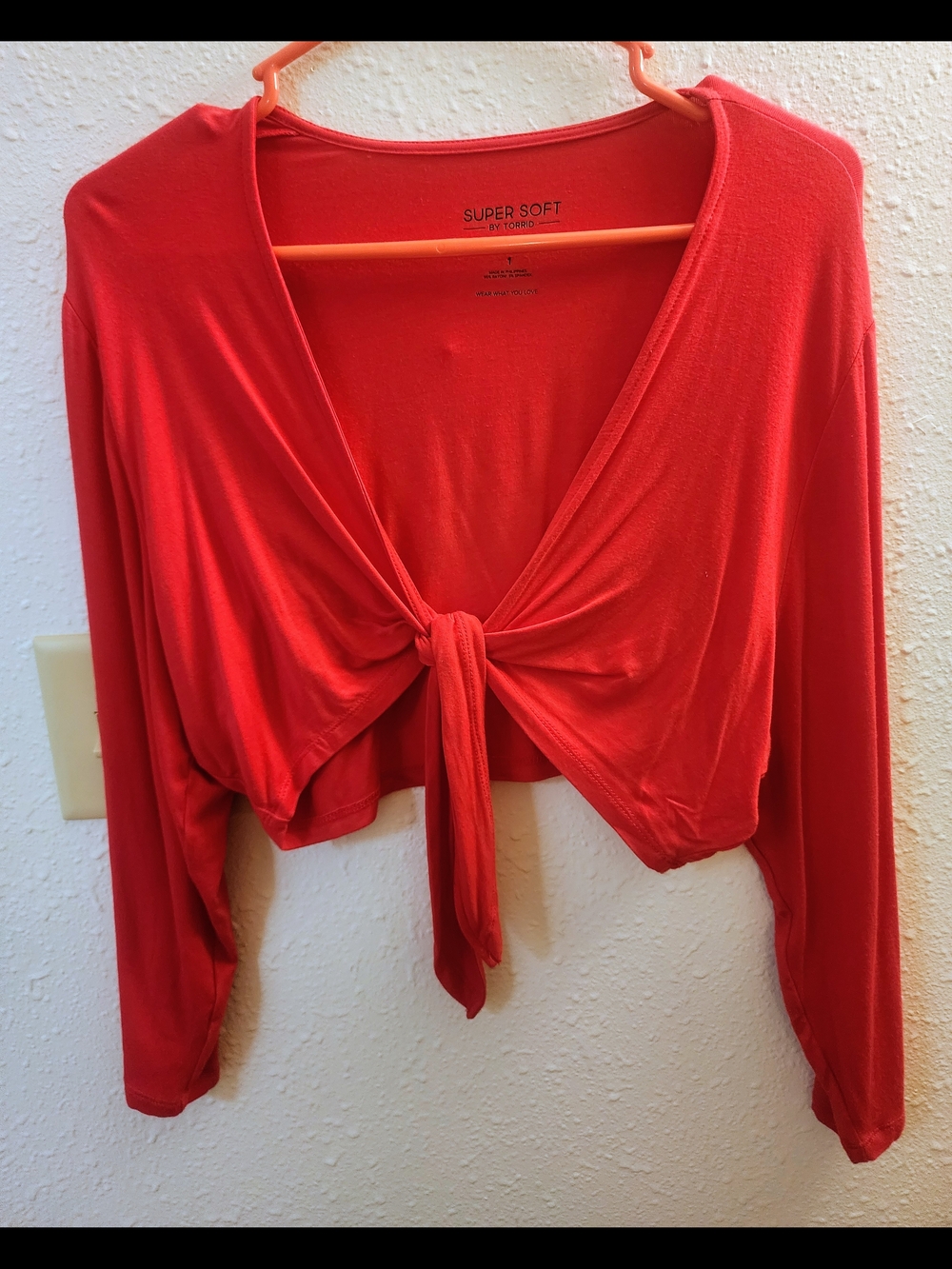 torrid Bright Pink Tie-Front Cropped Long Sleeve Shrug